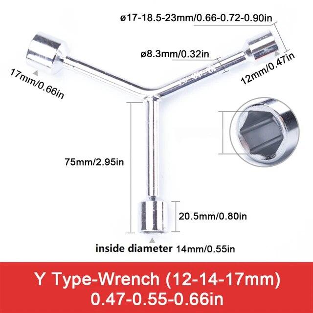 8 10 12mm High Quality Y Type Socket Wrench Bicycle Bike Y Wrench Sockets Multi-Standard Chrome Vanadium Steel Socket Wrench Set