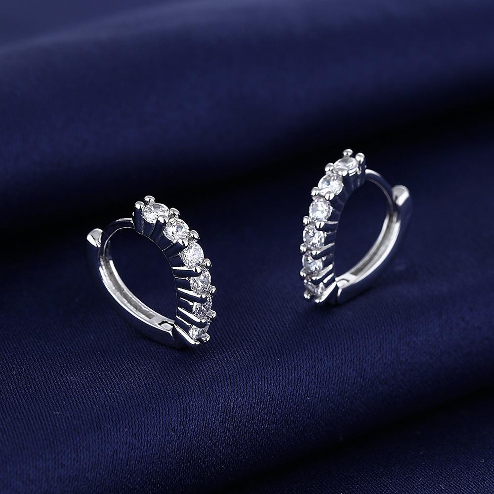 925 Sterling Silver Zirconia Small Hoop Earring For Girls Child Wome Beautiful Aros Huggies Earring Jewelry