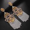 Tassel Earrings Exaggerated Rhinestone Earrings Personalized Queen Banquet Accessories Earrings