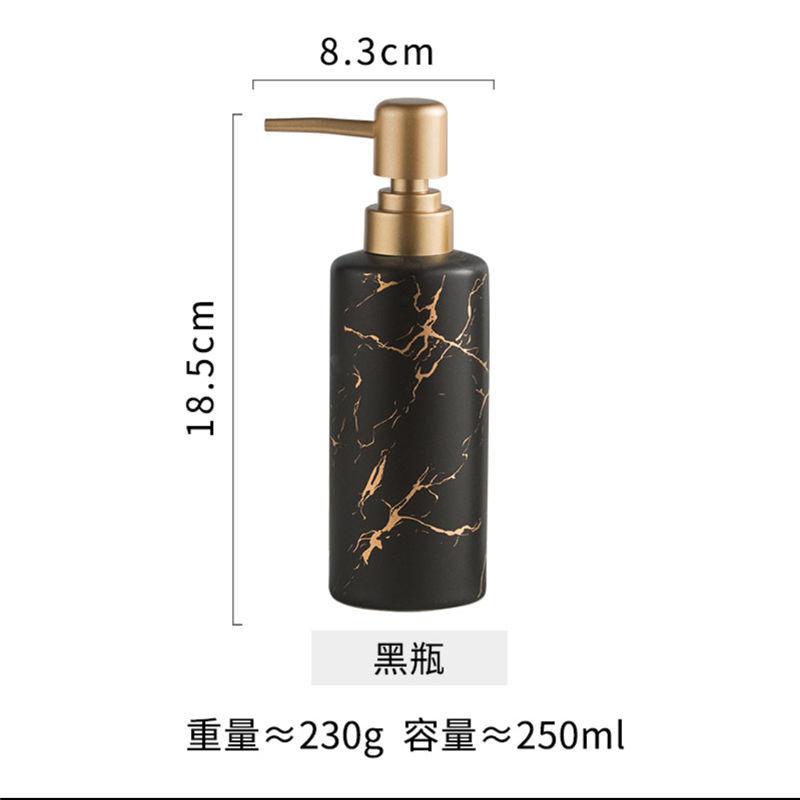 Luksusowa pozłacana marmurkowa ceramiczna butelka na balsam Przenośny dozownik mydła Akcesoria łazienkowe Naciśnij butelkę szamponu z opakowaniem nawilżającym