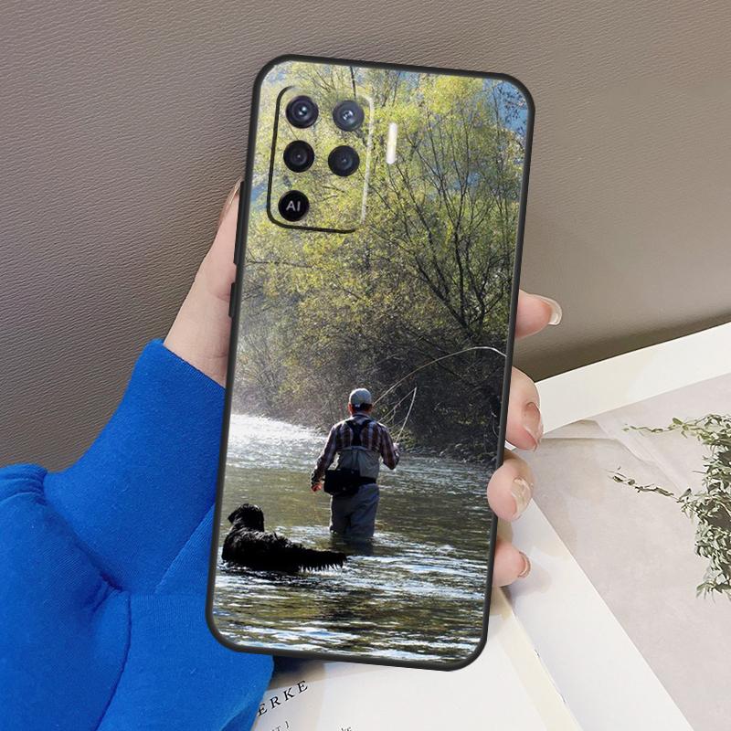 Hunting Animal and Fishing Man Case For Oppo A76 A16 A96 A17 A18 A60 A80 A40 A38 A58 A78 A98 A94 A74 A54 A15 A57 A77 A5 Pro