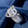 Huitan Luxury Heart Love Jewelry Ring Women Gorgeous Bridal Accessories with Brilliant Zirconia Delicate Wedding Band for Female