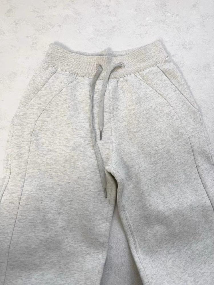 2025 Autumn Winter Women Chic Designer Cotton High Waisted Sweatpants Lady Versatile Casual Solid Wide Leg Straight Leg Trousers