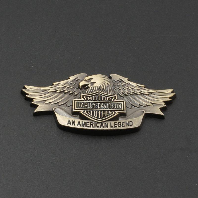 Car motorcycle personalized modification car logo metal skull ghost head eagle wings decorative car sticker scratch sticker