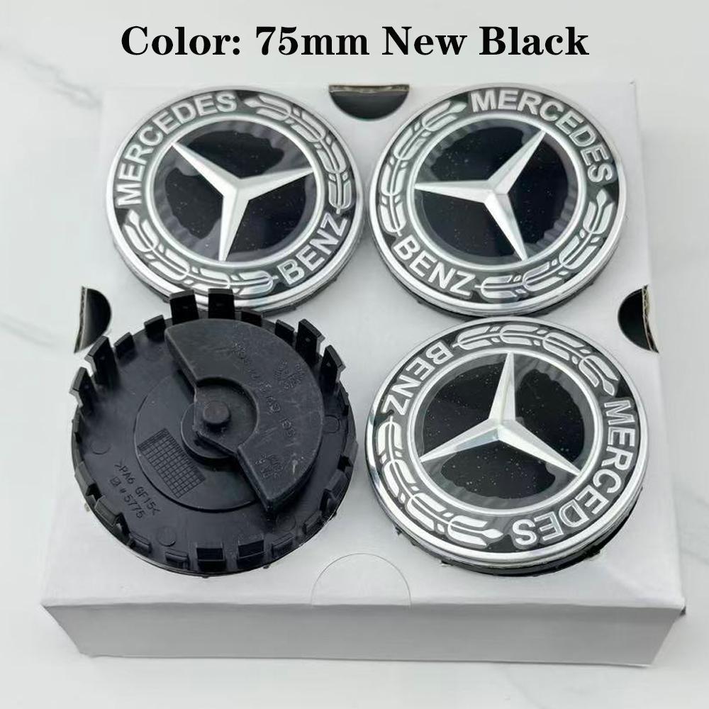 

for Mercedes Benz C E A B S Class GLE GLA GLB GLC GLS AMG W203 W204 W205 W176 W177 4Pcs 75MM Floating Wheel Center Caps Hubcaps