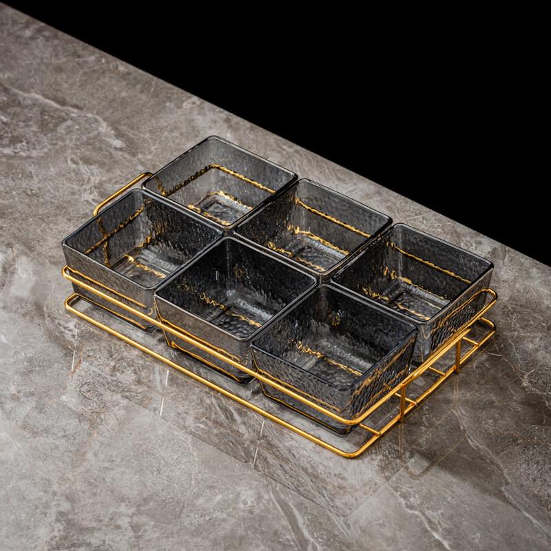 WUHE 6-Compartment Plastic Serving Tray