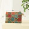 Retro Printed Coin Purse Women Men Cork Mini Wallet Small Bag Key Chain Ring Change Purses Zipper Money Bags Square Clutch Bag