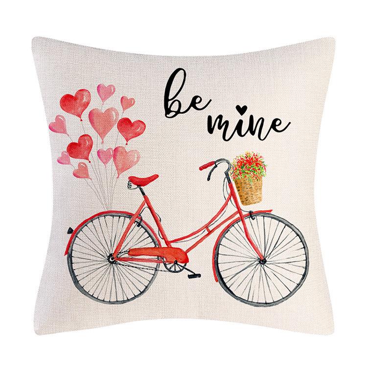 New Valentine's Day Pillow Cover Love Balloon Bicycle Cushion Cover Flamingo Home Decor