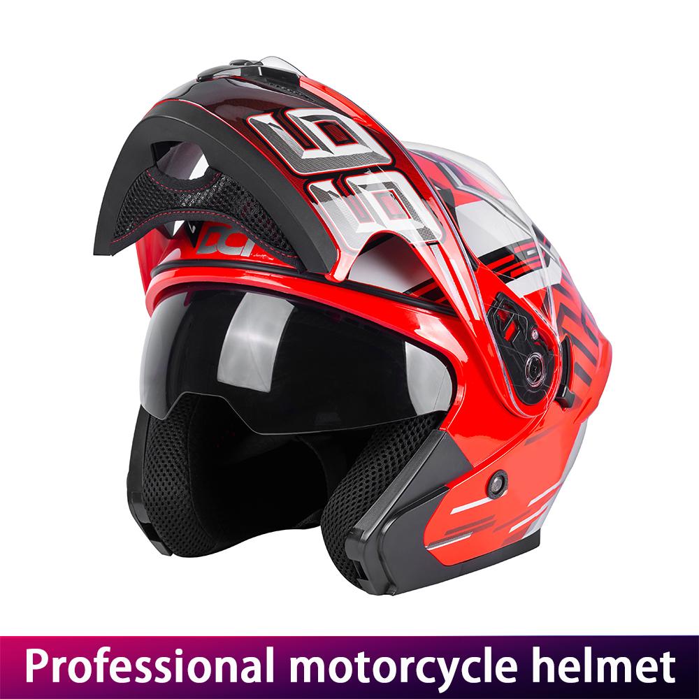 DOT Certified Motorcycle Helmet Full Face with Dual Lens Warmth for Scooter And Racing Bikes Peelable Motorcycle Headgear