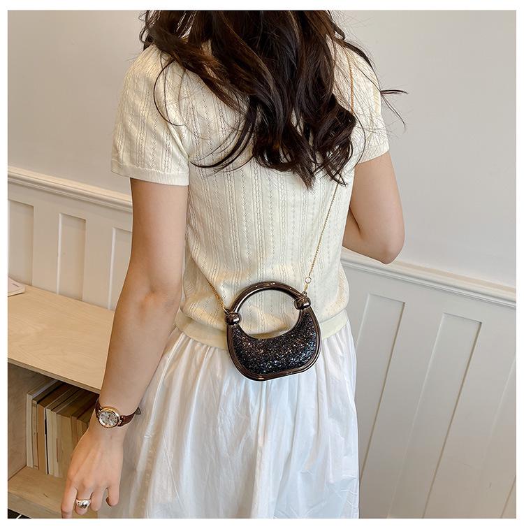 2026 Spring Women's Sparkling Underarm Crossbody Handbag - Fashionable, Simple Niche Design