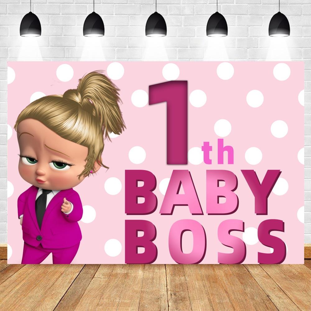 Boss Baby Thema Achtergrond Meisje Jongen Verjaardagsfeest Kinderkamer Decoratie Fotografie Achtergrond Gepersonaliseerd Naam Poster Banner