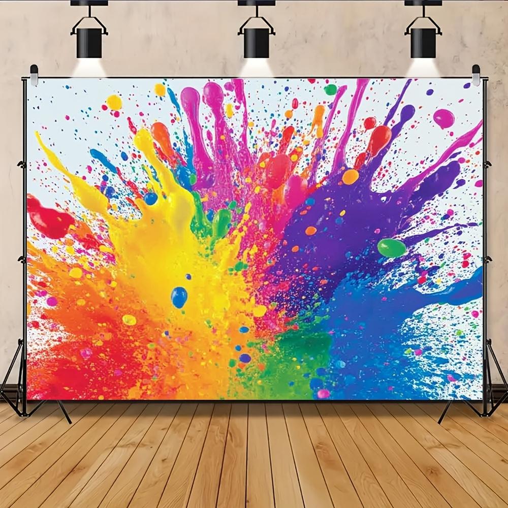 1pc Paint Splash Background Abstract Oil Painting Photography Background Theme Party Photo Background