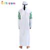 Halloween Maskerade Prinz Herren Grün und Weiß Gestreiftes Dubai Kleid