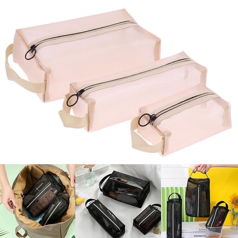 Makeup Brush Travel Case Cosmetic Toiletry Bag Organizer Mesh Kit Pouch