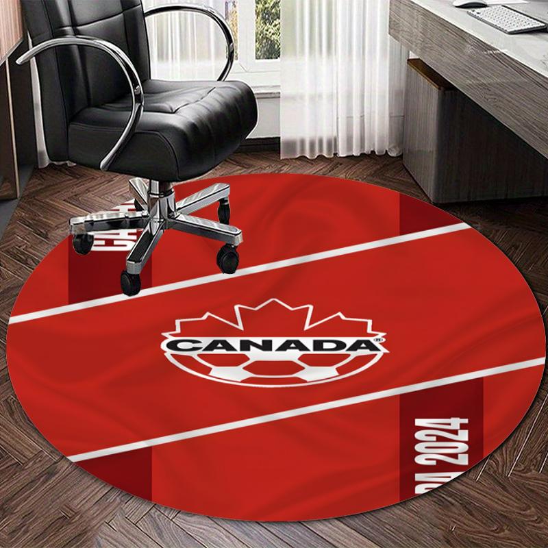 Personalized Canada National Soccer Round Chair Office Rug - Perfect for Mat, Office Chair & More - Ideal Gift for Birthdays and Holidays