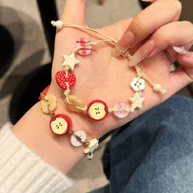 Practical Apples Designs Bracelet Jewelry Accessory for Stylish Girls Craft from Sturdy Resin for Trendy Look Styles