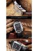 Megir 2028 Fashionable Retro Men's Chronograph Square Leather Watch