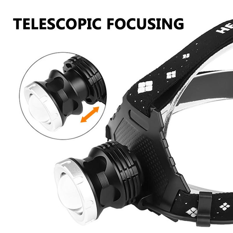 Lampă frontală cu LED reîncărcabilă prin USB XHP90.2 super luminoasă XHP70.2 Cel mai puternic far Pescuit Camping Lanternă ZOOM cu baterie 3*18650