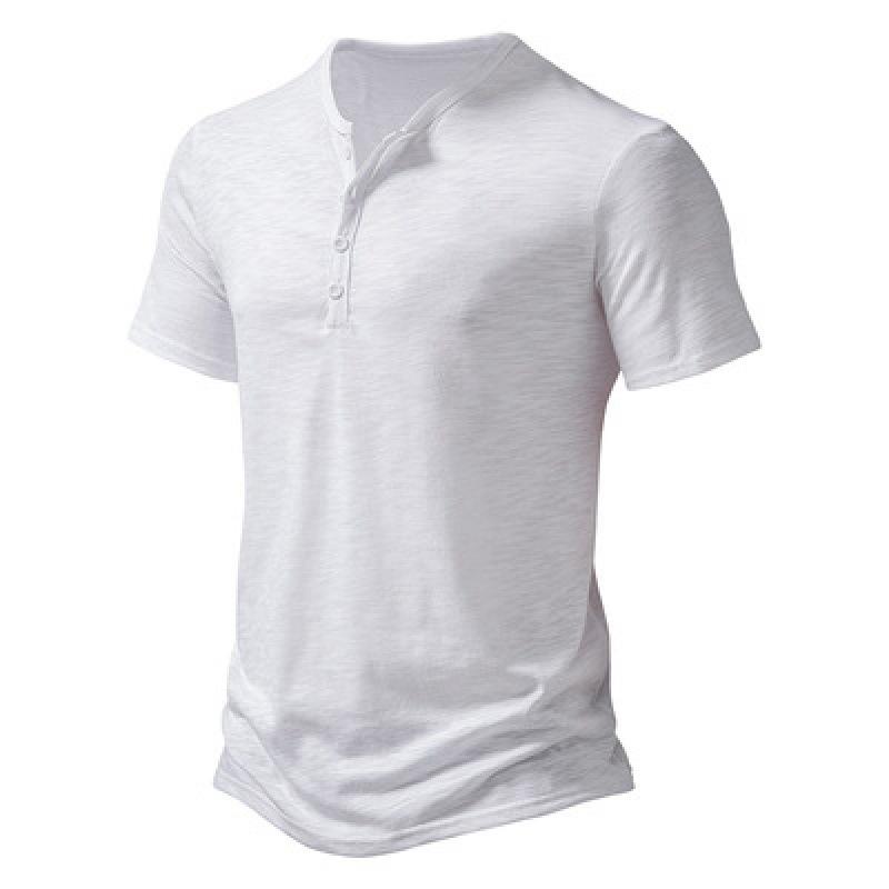 Ultra-Soft Bamboo Cotton Henley T-Shirts Men 2024 Brand Slim Fit Short Sleeve V Neck T Shirt Men Daily Work Causal Tops Tees XXL