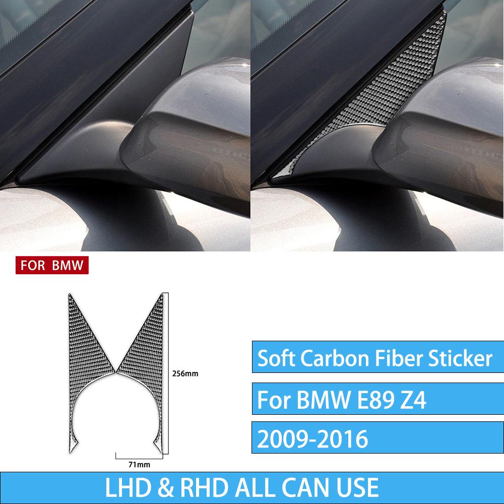 For BMW E89 Z4 2009-2016 A Pillars Side Soft Carbon Fiber Sticker  Exterior Side Door Window Pillar Panels Trims Accessories