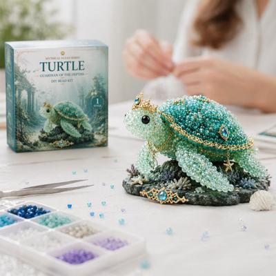 Mythical Ocean DIY Bead Kit for Beginners, 3D Beaded Animal Making Kit with Instructions, Unique Sea Animal Designs with Beads and Pattern