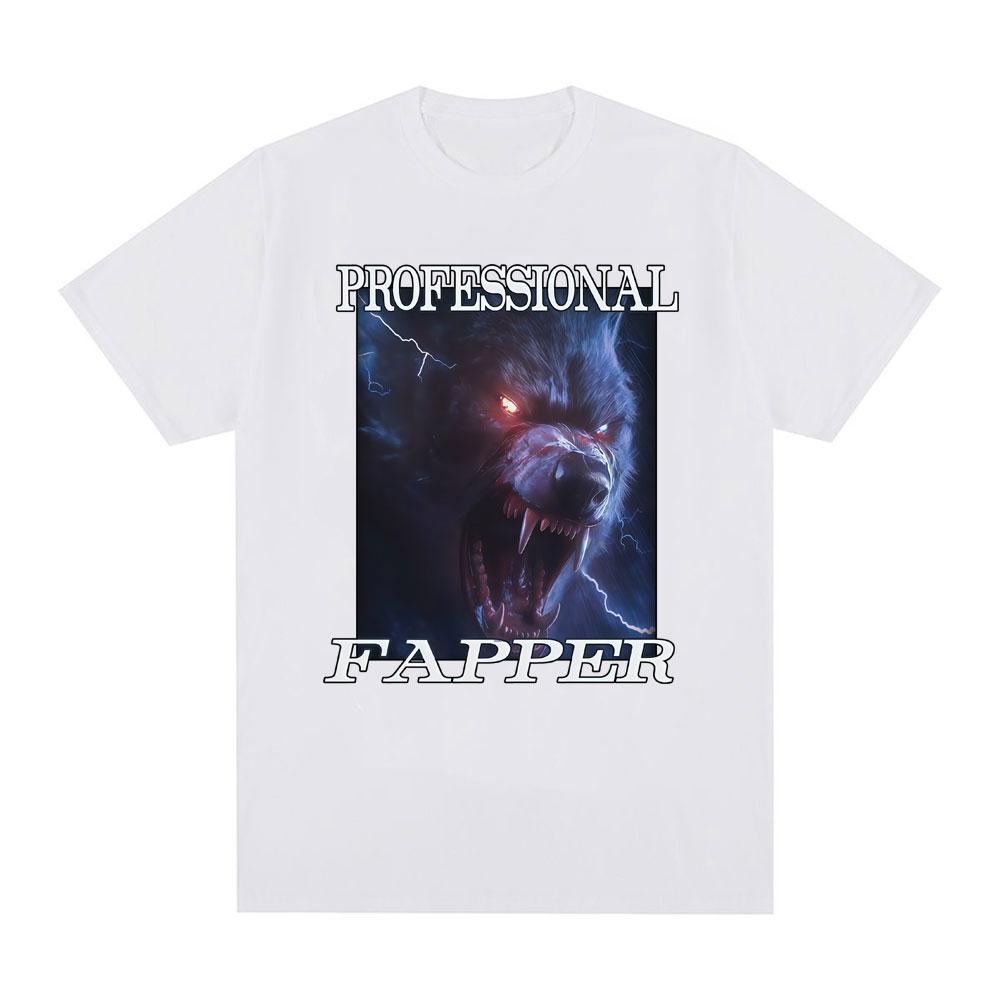 Fapper Lustiger Wolf Mee Grafik T-Shirt Professionell Mode T-Shirt Feunisex Unisex Kurzärmliges Casual T-Shirt