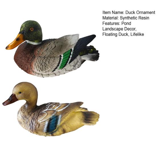 Floating Duck Sculpture Resin Duck Statue Garden Pond Pool Decor Floating Duck