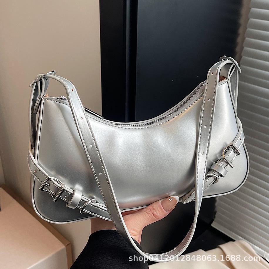 Fashion High Sense Simple Baguette Armpit Bag Versatile Commuter Bag Women's 2025 Spring New Messenger Small Square Bag