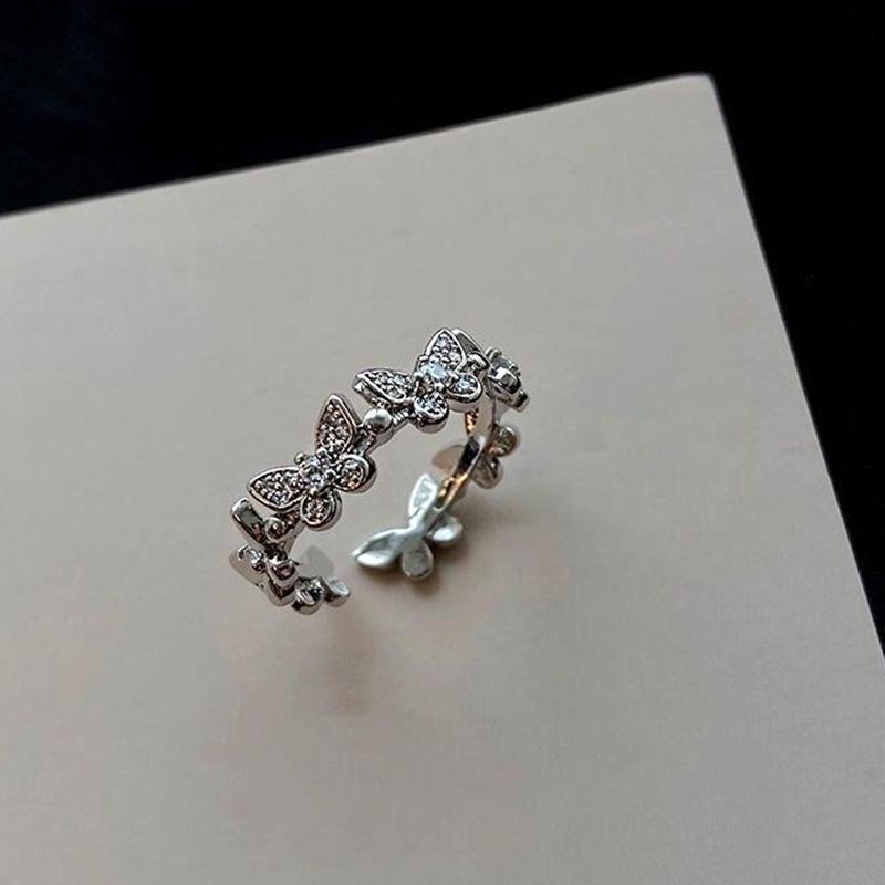 18K Gold Plated Pearl & Diamond Open Ring: High-End Fashion Jewelry for Women