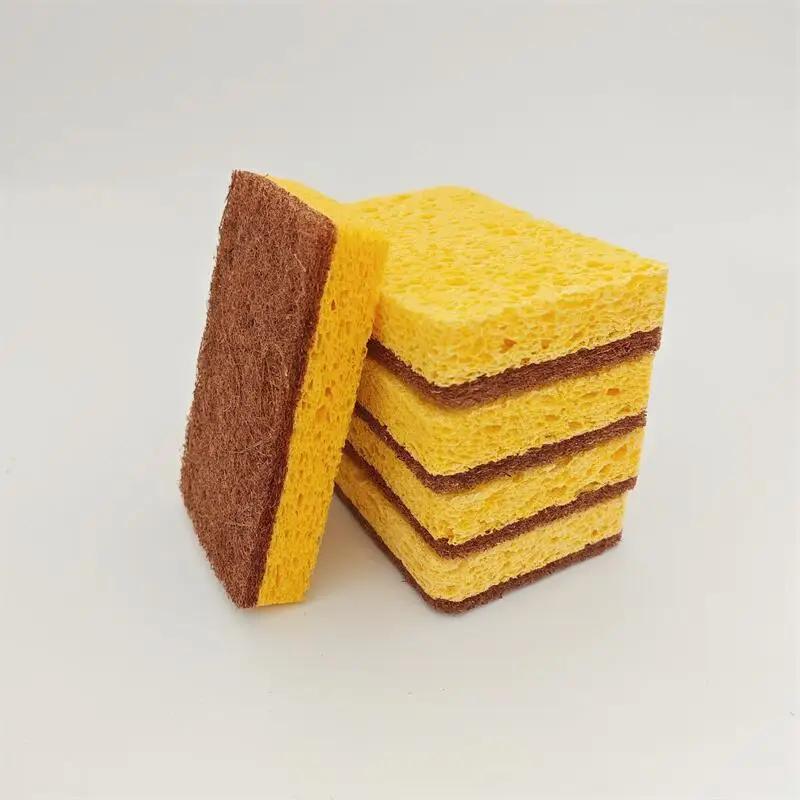 1/6/12pcs Clean Wood Pulp Cotton Scouring Pad Dishwashing Stain Removal Non Sticky Soft Sturdy Household Kitchen Cleaning Cloths