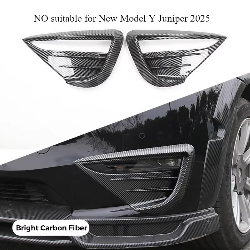 For Tesla Model Y Fog Lamp Spoiler Blade Trim Protective Cover Woof Tooth Wind Knife ABS Decoration Sticker Car Accessories