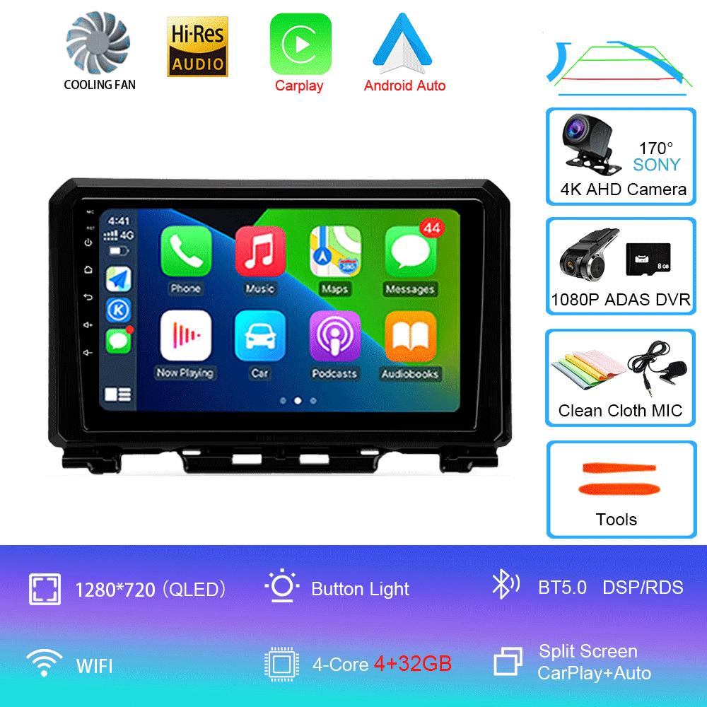 Car Radio Android 14 Carplay Auto For Suzuki Jimny 2018 2019 2020 Multimedia Video Player GPS Navigation DSP 2Din DVD Stereo 4G