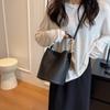 New Fashionable Versatile Solid Color Bucket Bag Portable Shoulder Oblique Span Women's Bag