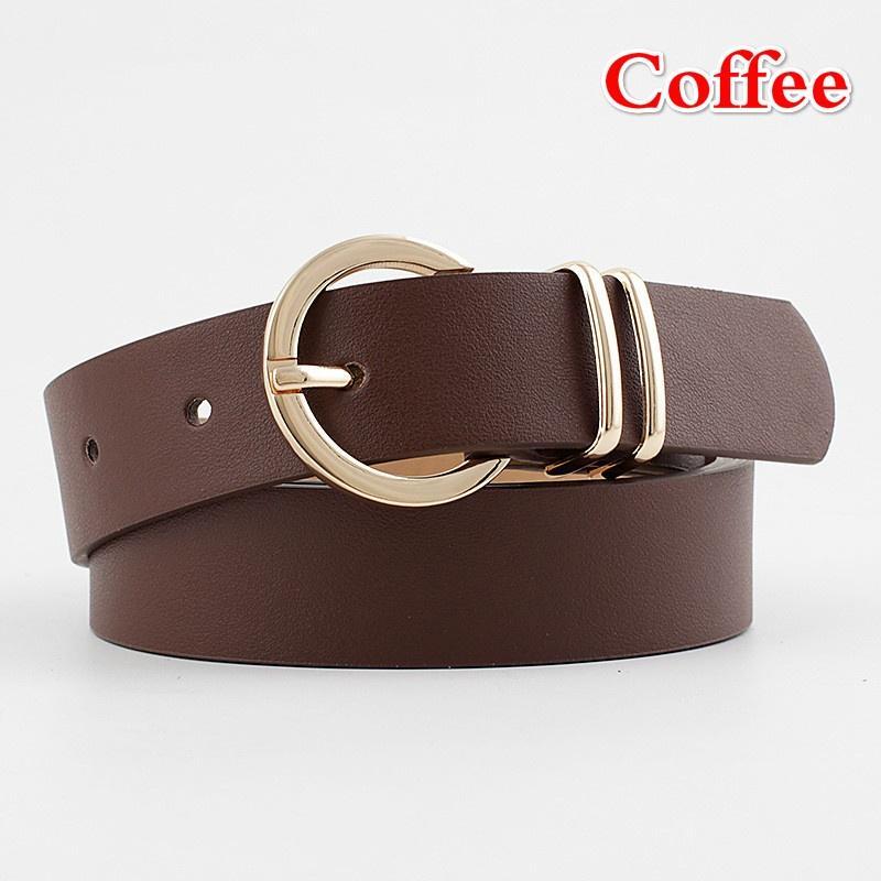 Women's Wide Trouser Belt Leather Belts Metal Buckle Waistband