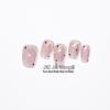 Jia Niangzi Handmade Cat Eye Nude Pink Polka Dot Short Manicure - Cute, Sweet, Simple for Spring/Summer.