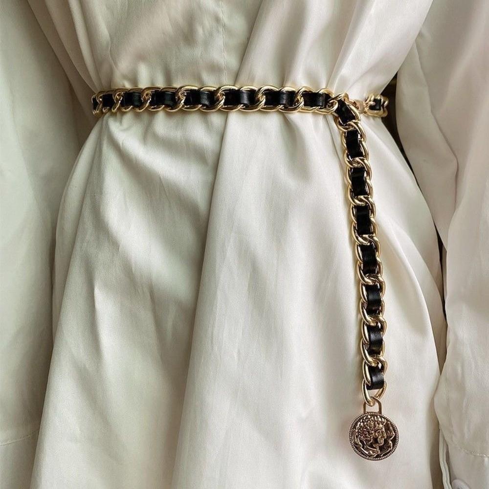 Long Thin Tassel Strap Girdle Metal Waist Link New Waist Chain Belt  for Women