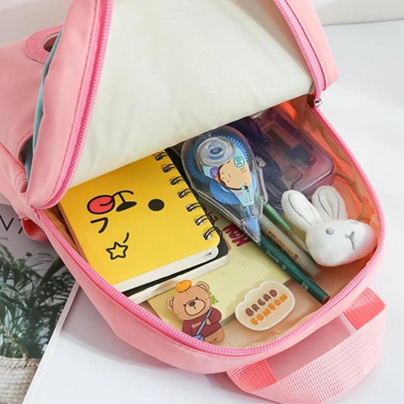 Cartoon Kindergarten Backpack New Children's School Bag Cute Plush Rabbit Doll Backpack