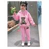 Traje polar para niña Ropa de otoño e invierno Ropa gruesa de invierno para niños Chaleco Sudadera Traje para niños mayores