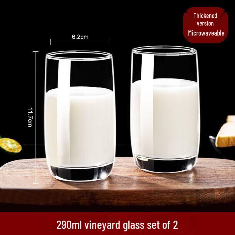 Libaiyi Heat-Resistant Glass Breakfast & Juice Cups 2-Pack