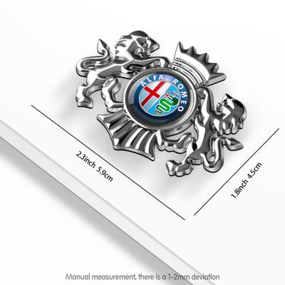 DYSA7 3D Car Fender Metal Crown Lion Emblem Badge Decoration Stickers For Giulietta GT 159 147 Mito Volante Auto Styling
