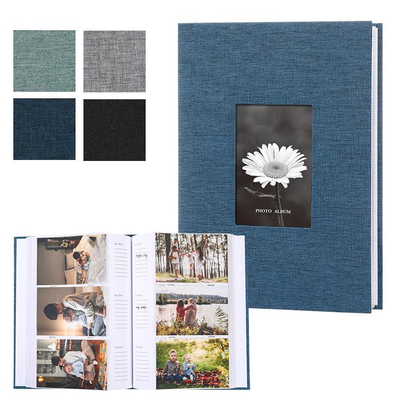 6-Zoll Leinen Fotoalbum mit Papiertaschen zur kreativen Aufbewahrung von Geschenken