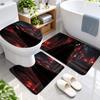 3Pcs Flannel Toilet Mat Set Dracula Bathroom Rug Bath Carpet Non Slip Home Decor