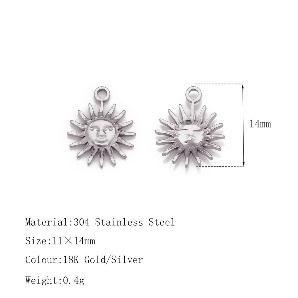 3Pcs Cute Small Bear/Luckly Clover/Heart/Sun Flower Charms PVD Plated Gold Pendants DIY Necklace Bracelet Earring Jewelry Making