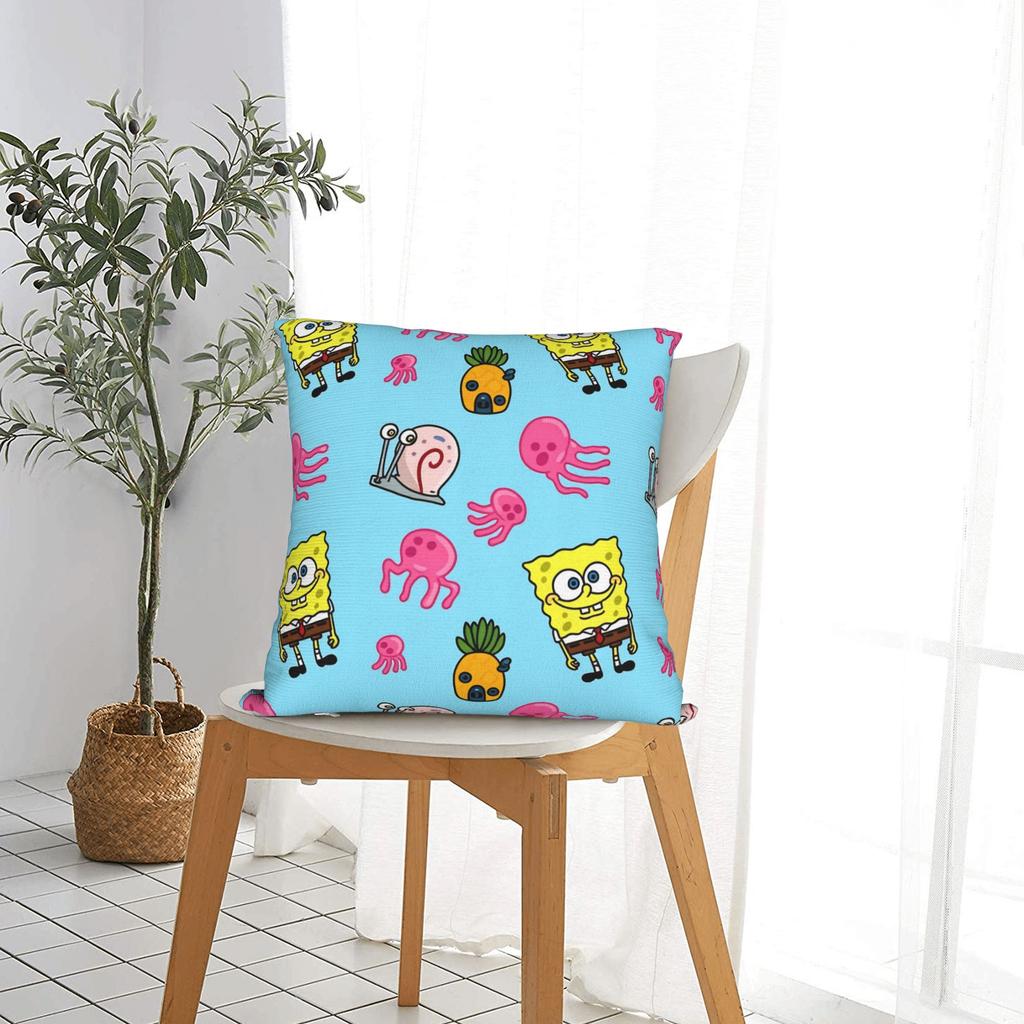 S-Spongebobeds S-Squarepantsed Sponge Man Pillow Cover Novelty Pillow Case For Sofa Home Decor Print Cushion Cover Gift