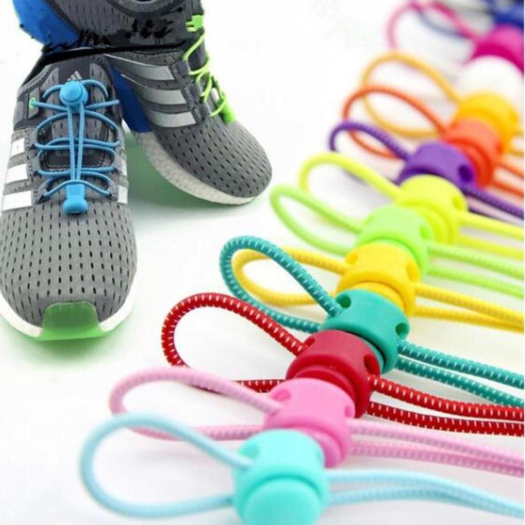 1 Pair Unisex Locking Lazy Shoe Laces with Safety Elastic Sneaker Shoelaces Sport Shoestrings