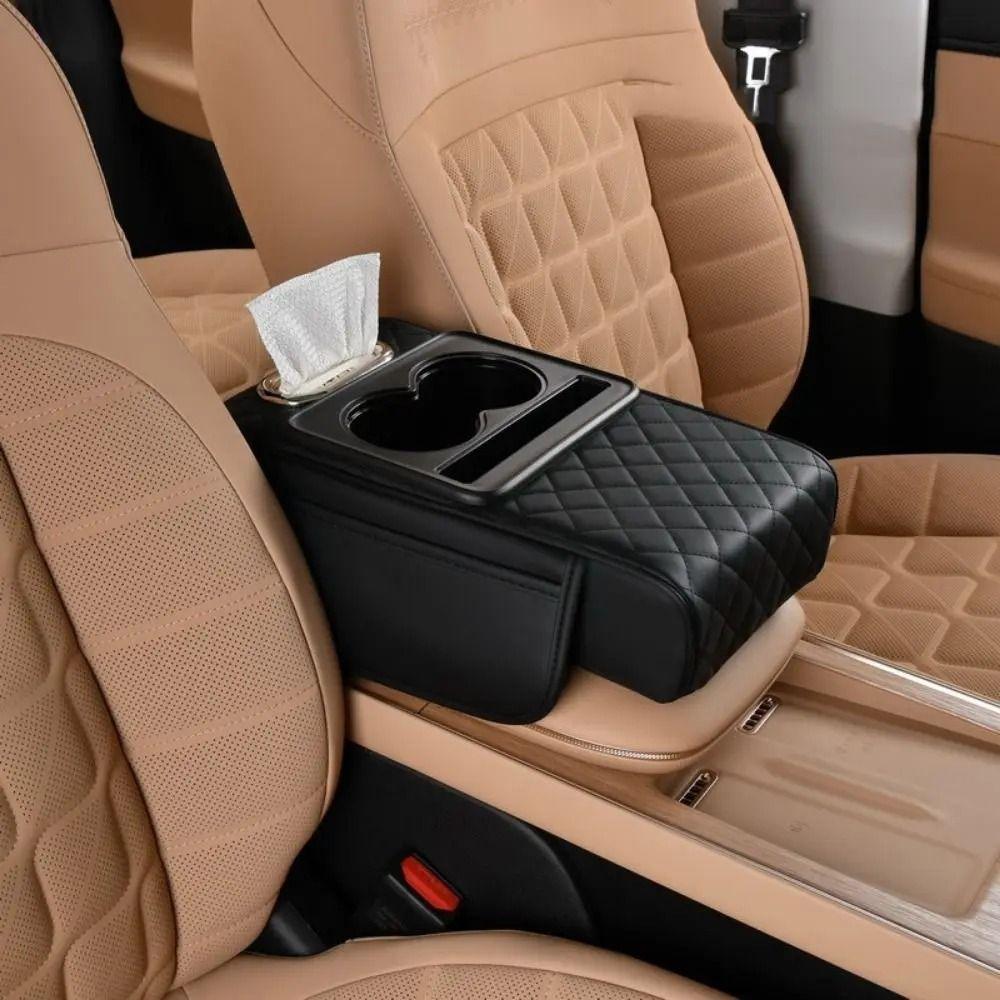 Avec Porte-gobelet Coussin d'accoudoir de voiture Boîte à mouchoirs Tapis de console centrale de voiture Camions