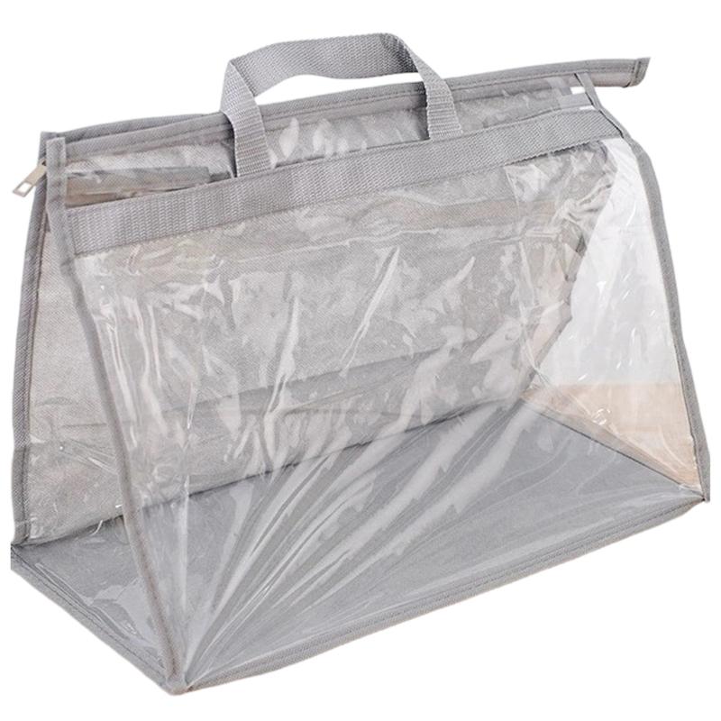 Clear PVC Handbag Storage Organizers With Hanging Hook For Dustproof Protections And Space Saving Closet Organization