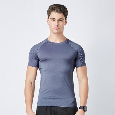 Men's Quick-Dry Ice Silk Fitness T-Shirt - Summer Cool Tight-Fit Training Short Sleeve Top
