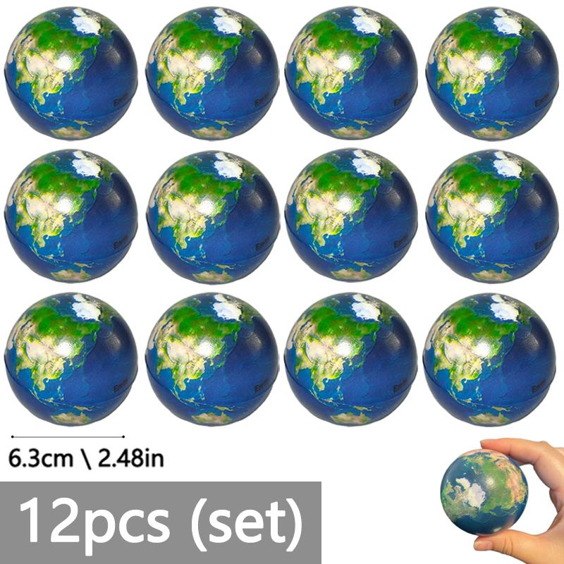 Toys Educational Mini World Earth Stress Balls Toy Foam Planet PU Globe Squeezable Balls Finger Exercise Stress Relief Children