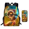 Kinder Cartoon Rucksack Federmäppchen Set Schule Leicht Wirbelsäulenfreundlich Atmungsaktiv Oxford Stoff Mit Lustigem Druckdesign